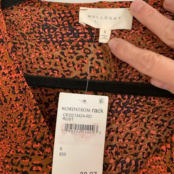 MELLODAY Rust Ruched Evening Dress - Picture 4 of 8